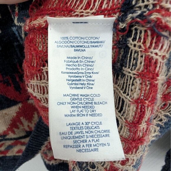 Chaps Aztec Southwestern Sweater Womens Size Large Blue Western Long Sleeve - Picture 8 of 12